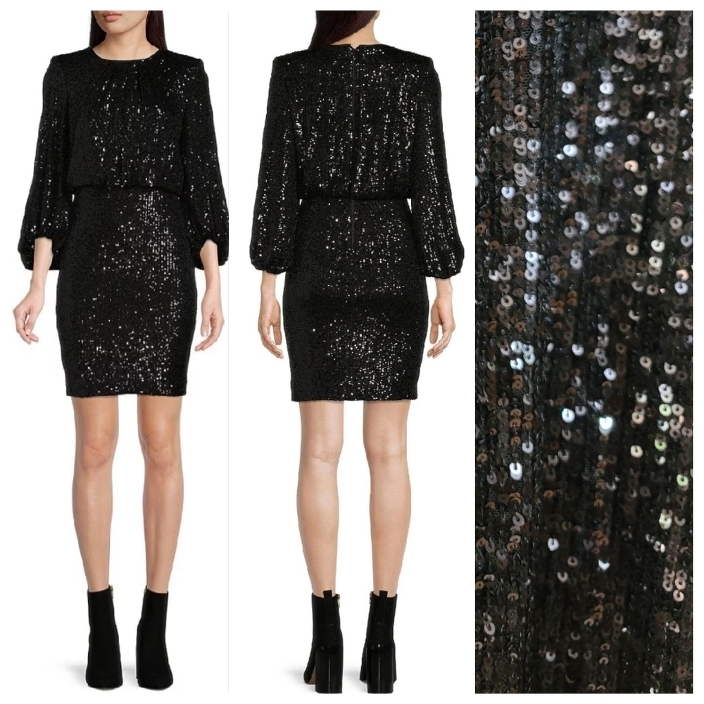 NWT Vince Camuto 8 Balloon Sleeve Sequin Dress